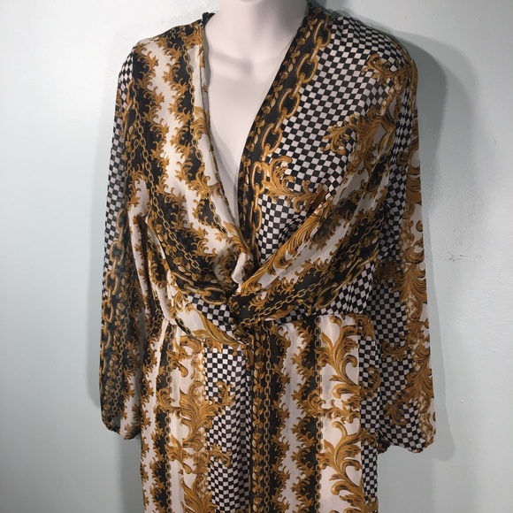 Shear Yellow Print NEW Night Dress Charlotte Russe - Picture 2 of 8